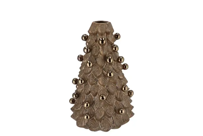 MIKA X-MAS  BRONZE VASE TREE 21X21X32CM, Daan Kromhout, tuincentrumoutlet.com