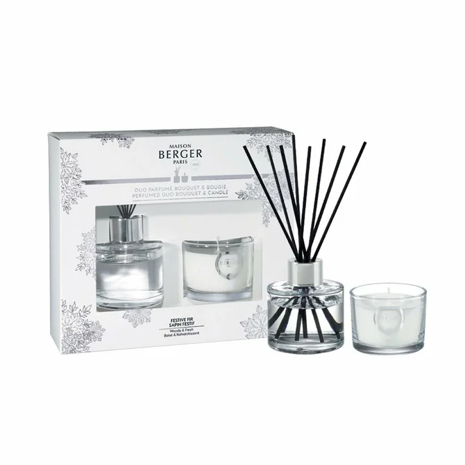 Mini Duo bouquet Winter  80ml + bougie 80g / Sapin Festif, lampe berger, tuincentrumoutlet.com