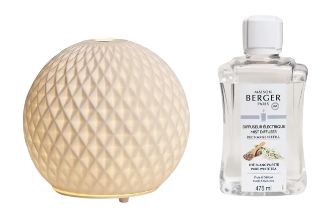 Mistdiffuser Sphère - Thé Blanc Pureté, Lampe berger, tuincentrumoutlet.com
