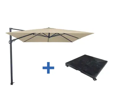 Monaco 3x3 flex III ecru met verrijdbare 90kg voet