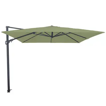 Monaco 3x3 flex III sage groen met verrijdbare 90kg voet parasol, Madison, tuincentrumoutlet