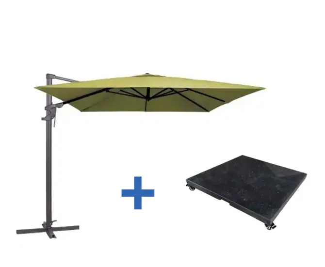 Monaco 3x3 flex III sage groen met verrijdbare 90kg voet - afbeelding 1