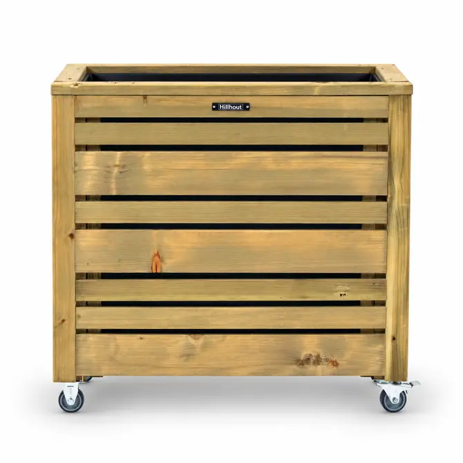 Mvu bloembak flux 70x30x60 impg incl voorkant. wielen, woodvision, tuincentrumoutlet.com