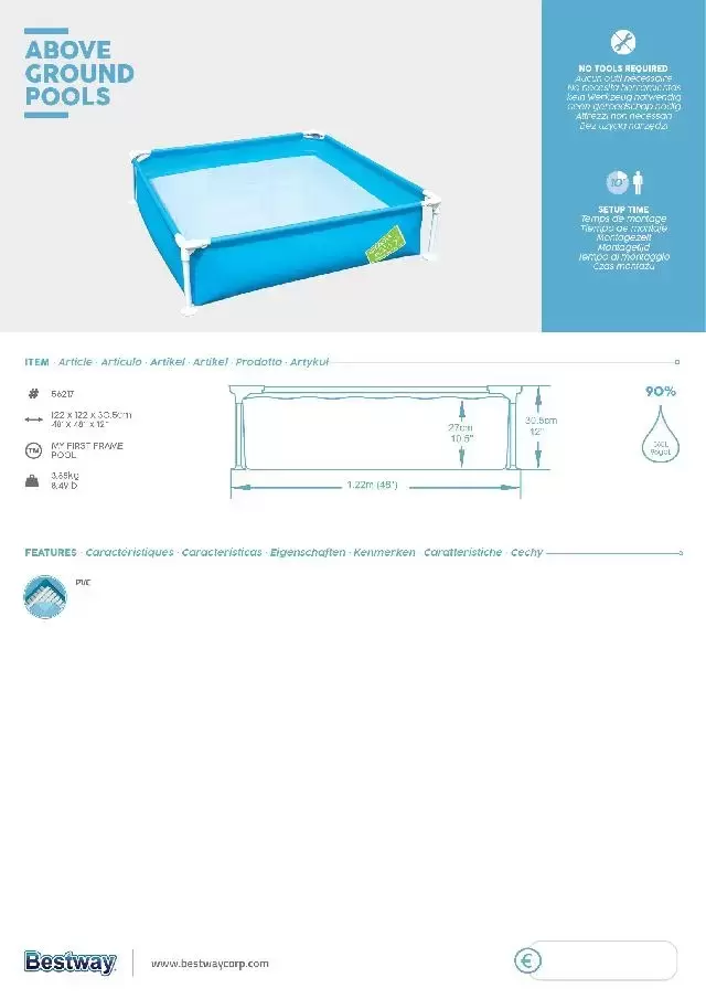 My first frame pool rechthoek 122, Bestway, tuincentrumoutlet.com