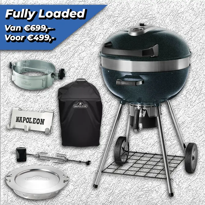 Napoleon Kettle PRO LEG 57 cm Metallic HoutskoolBBQ (Fully loaded) actie, Napoleon, Tuincentrum Outlet