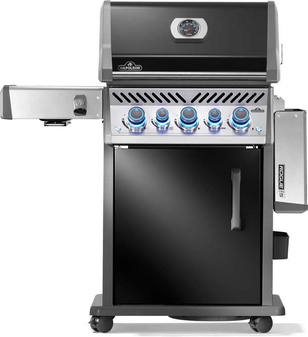 Rogue PRO-S 425, met SIZZLE ZONE zijbrander en achterbrander, zwart, incl. draaispit, Napoleon, Tuincentrumoutlet