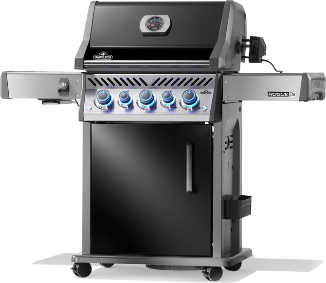 Rogue PRO-S 425, met SIZZLE ZONE zijbrander en achterbrander, zwart, incl. draaispit, Napoleon, Tuincentrumoutlet