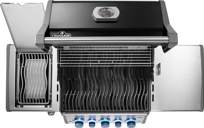 Rogue PRO-S 425, met SIZZLE ZONE zijbrander en achterbrander, zwart, incl. draaispit, Napoleon, Tuincentrumoutlet