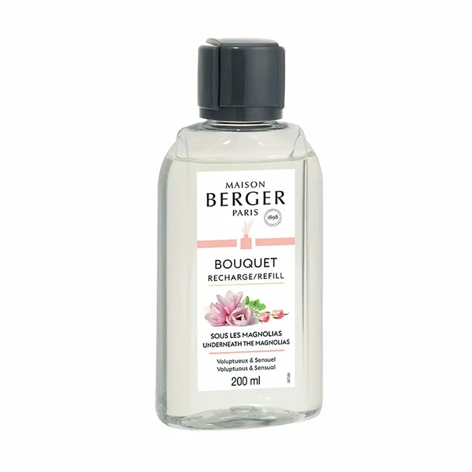 Navulling parfumverspreider met sticks 200ml Sous les Magnolias, lampe berger, tuincentrumoutlet.com