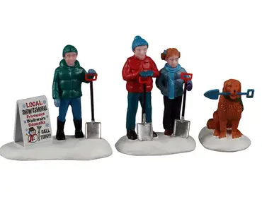 Neighborhood snow shovelers  set of 3