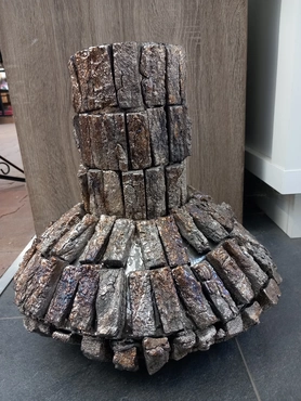 NEPAL IRON VASE BIRCH MOSAIC 17X17X25M NM - afbeelding 1