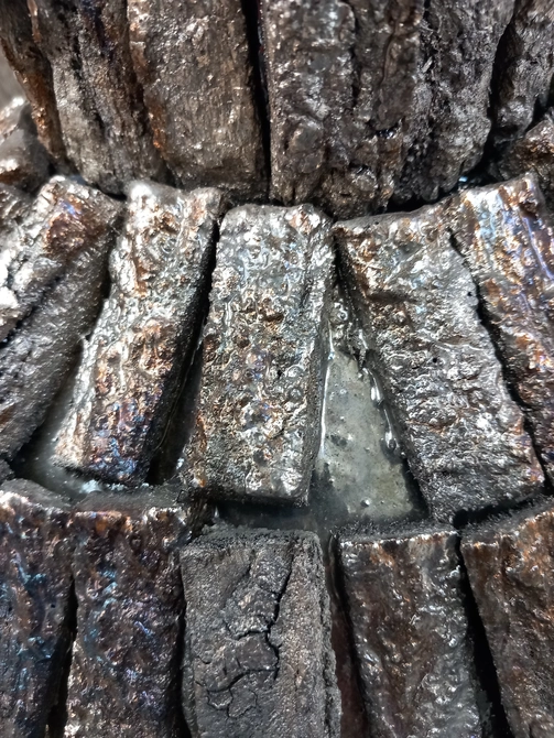 NEPAL IRON VASE BIRCH MOSAIC 17X17X25M NM - afbeelding 2