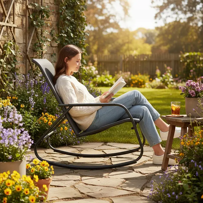 Noa rocking chair graphite/grijs sfeer, Pro Loisirs, tuincentrumoutlet.com