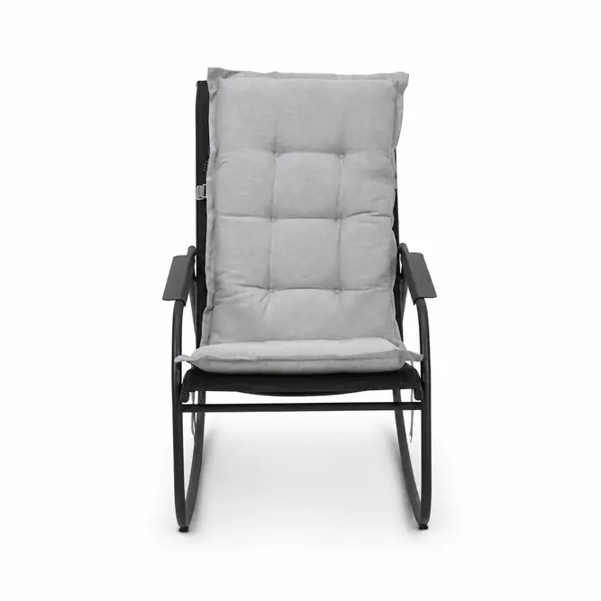 Noa rocking chair met grijs zitkussen 2, Vita tuinmeubelen, tuincentrumoutlet.com