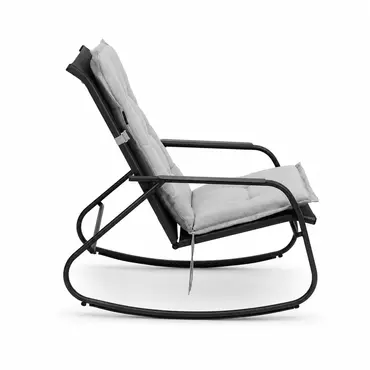 Noa rocking chair met grijs zitkussen 3, Vita tuinmeubelen, tuincentrumoutlet.com