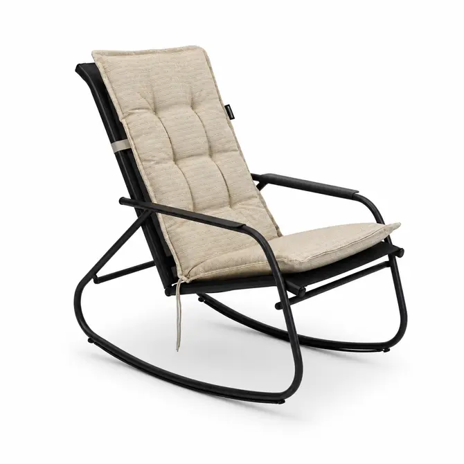 Noa rocking chair met groen zitkussen, Vita tuinmeubelen, tuincentrumoutlet.com
