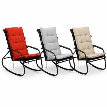 Noa rocking chair met groen zitkussen sfeer, Vita tuinmeubelen, tuincentrumoutlet.com