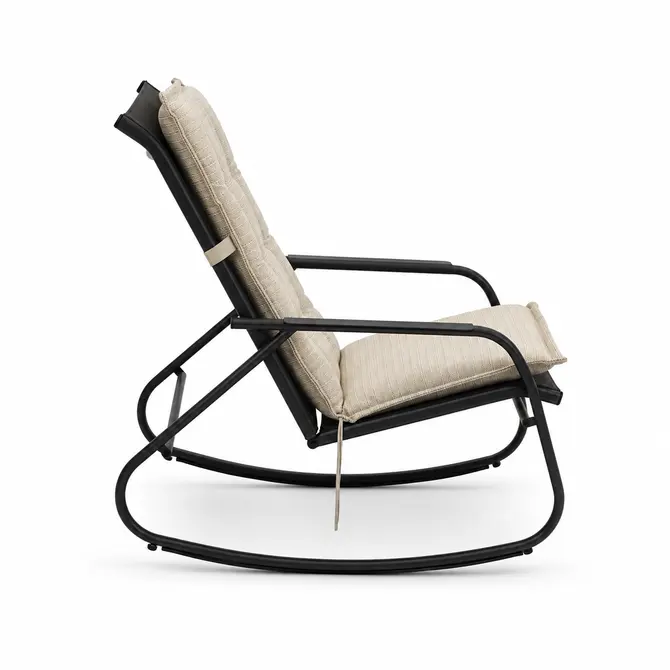 Noa rocking chair met groen zitkussen 4, Vita tuinmeubelen, tuincentrumoutlet.com