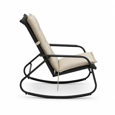 Noa rocking chair met groen zitkussen 4, Vita tuinmeubelen, tuincentrumoutlet.com