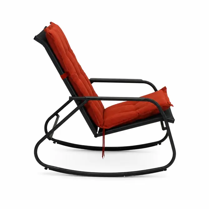 Noa rocking chair met rood zitkussen 3, Vita, tuincentrumoutlet.com