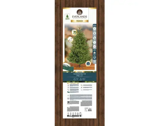 Nordmann bm fir prelit d130h180cm wwt verpakking, Everlands, tuincentrumoutlet.com