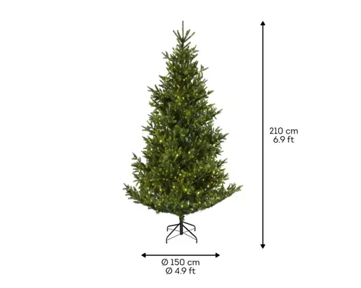 Nordmann bm fir prelit d150h210cm wwt afmetingen, Everlands, tuincentrumoutlet.com