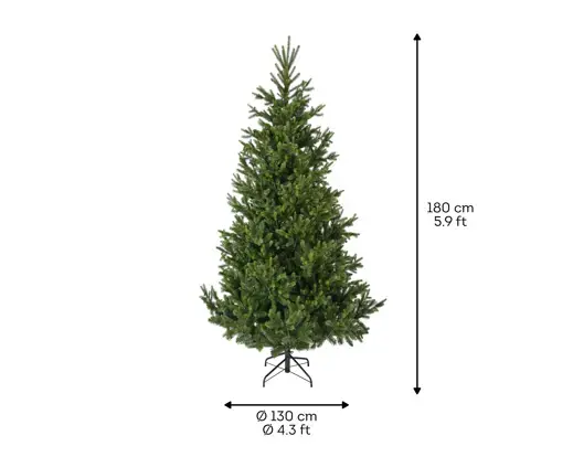 Nordmann boom fir d130h180cm groen afmetingen, Everlands, tuincentrumoutlet.com
