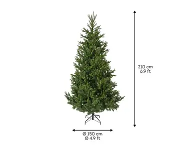 Nordmann boom fir d150h210cm groen afmetingen, Everlands, tuincentrumoutlet.com