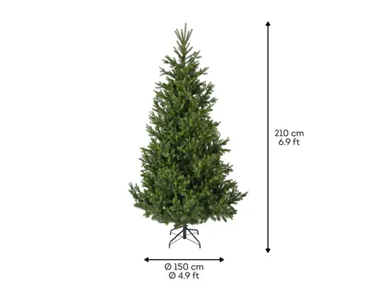 Nordmann boom fir d165h240cm groen afmetingen, Everlands, tuincentrumoutelt.com