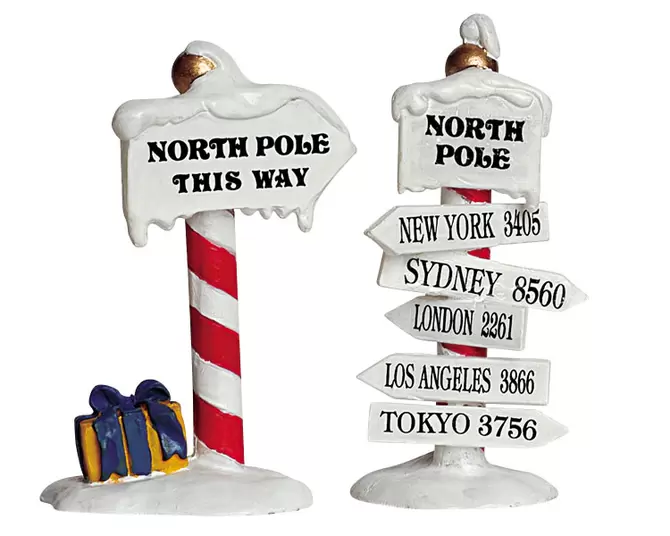 North pole signs s2, Tuincentrumoutlet, Lemax