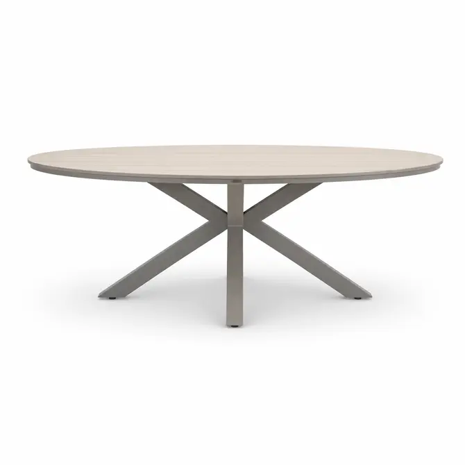 Edison tafel 220x115xH75 cm taupeteak zijkant 1, Garden Impressions, tuinmeubels.nl