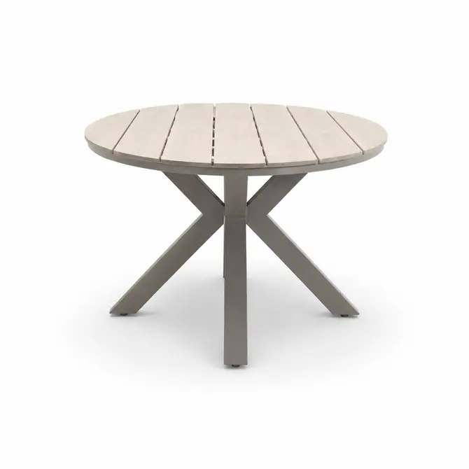 Edison tafel 220x115xH75 cm taupeteak zijkant 2, Garden Impressions, tuinmeubels.nl