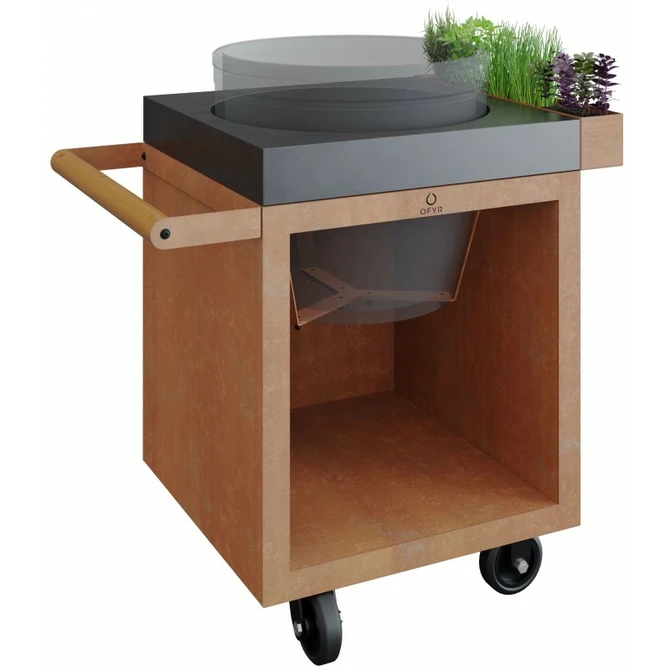 Ofyr Kamado Table Corten 65 PRO Concrete TB - tuincentrumoutlet.com