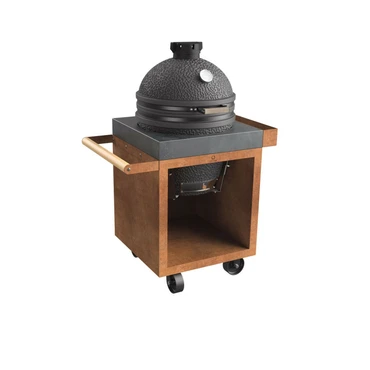 Ofyr Kamado Table Corten 65 PRO Concrete TB - met kamado - tuincentrumoutlet.com