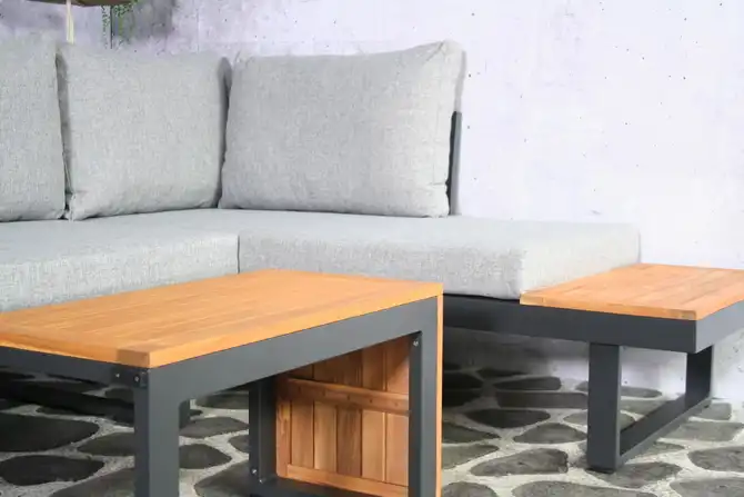 Olympia loungeset met hoekstuk detail 2, SenS-line, Tuincentrum Outlet