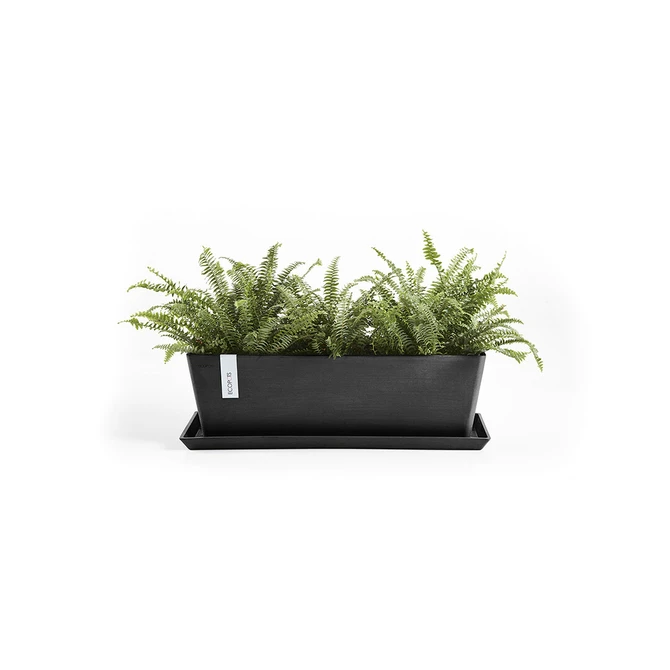 Ondersch rechth l45cm d.grijs met plant, Ecopots, tuincentrumoutlet.com