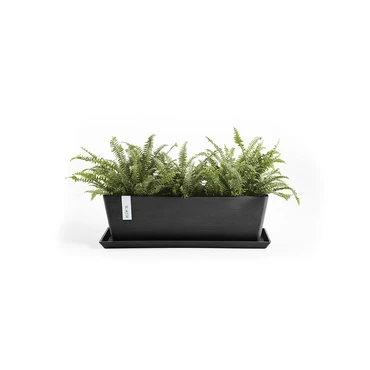 Ondersch rechth l55cm d.grijs met plant, Ecopots, tuincentrumoutlet.com