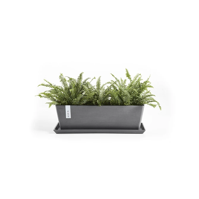 Ondersch rechth l55cm grijs met plant, Ecopots, tuincentrumoutlet.com