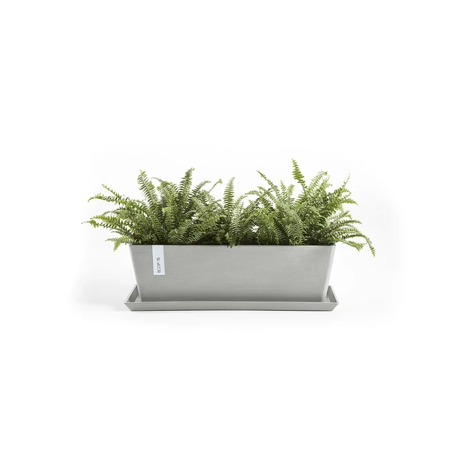 Ondersch rechth l55cm witgrijs met plant, Ecopots, tuincentrumoutlet.com