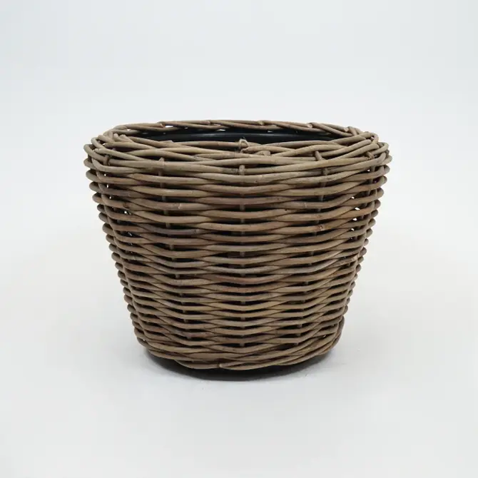Drypot rotan d68h52cm grijs, Mediterraans weekend, tuincentrumoutlet.com