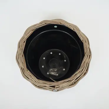 Drypot rotan d68h52cm grijs bovenaf, Mediterraans weekend, tuincentrumoutlet.com