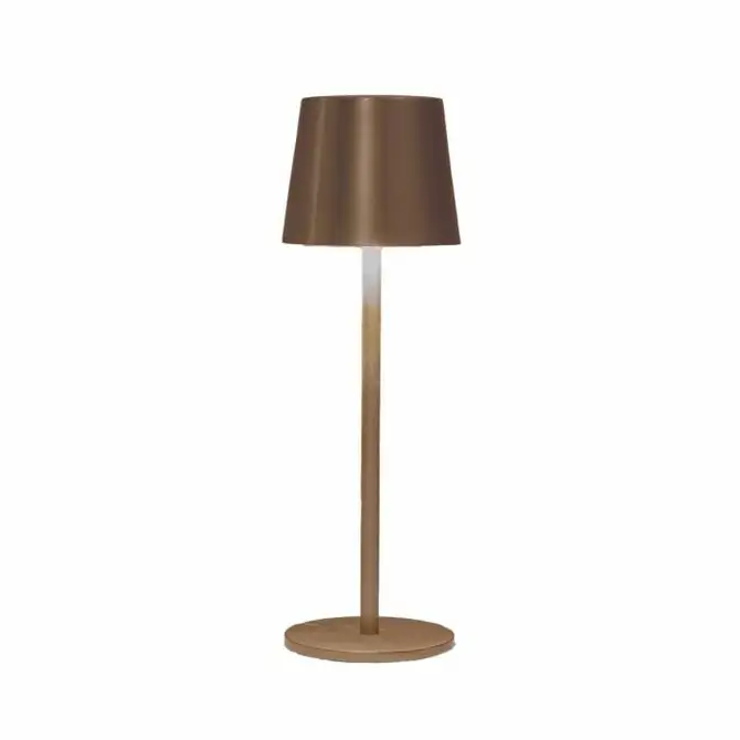 OPLAADBARE TAFELLAMP WARM WIT DIMBAAR-1200MAH- INCLUSIEF USB KABEL 27.5X9CM BRONS