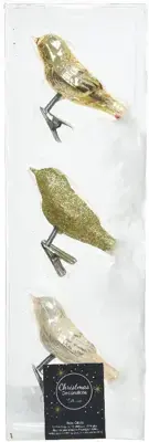 Orn.glas vogel mix l3b8h3 goud 3st