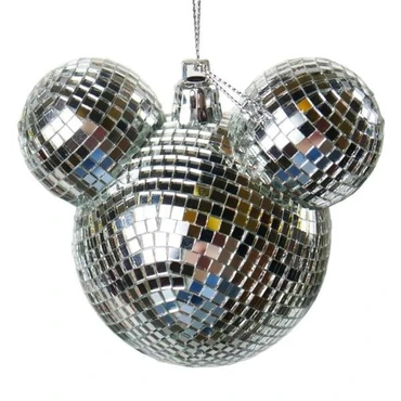 Orn.plc bal m/oren disco zilver, kurtadler, tuincentrumoutlet