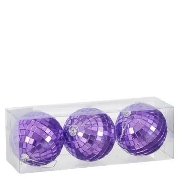 Orn.plc spiegelbal d8h8cm paars, house of seasons, tuincentrumoutlet.com
