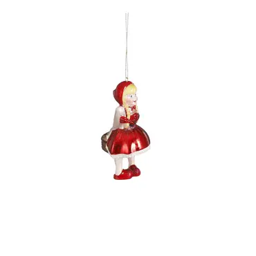 Ornament roodkapje l5.5b6h13cm rood, Luville Efteling, tuincentrumoutlet