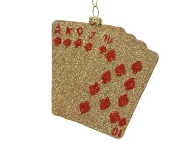 Ornament pp l10b2h11cm rood/goud, Decoris, Tuincentrumoutlet.com