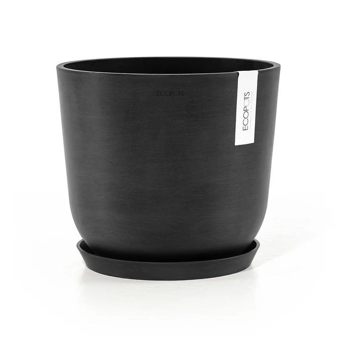 Oslo 20 Donkergrijs met onderschotel, Ecopots, tuincentrumoutlet.com