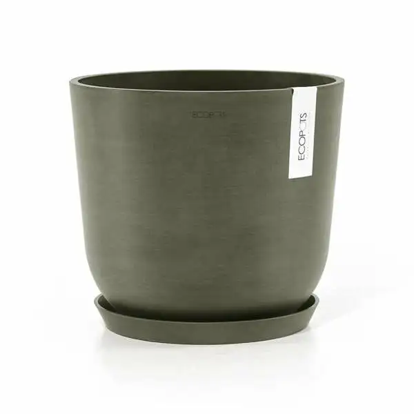 Oslo 20 Kaki saucer, Ecopots, Tuincentrumoutlet.com
