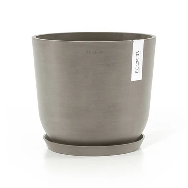 Oslo 20 Taupe met onderschotel, Ecopots, tuincentrumoutlet.com